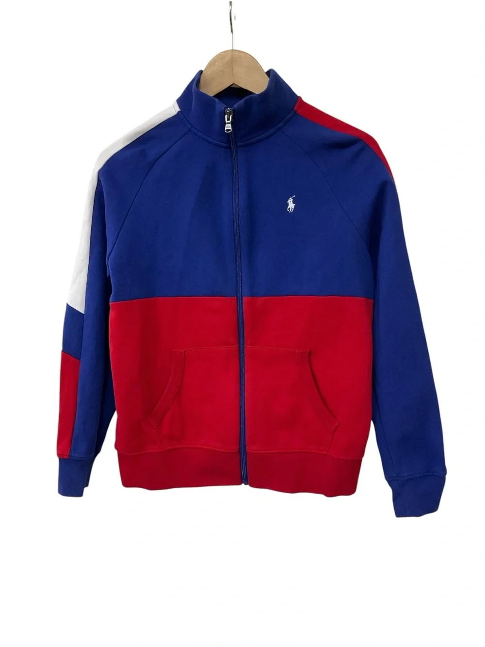 Polo Ralph Lauren Striped Color Block Knit Track Jacket Youth Boys Sz L 14-16